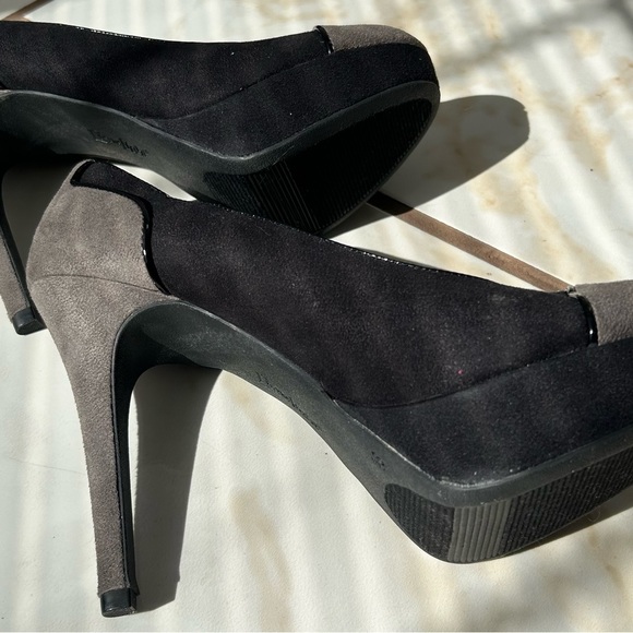 Black & Toffee Fawx Suede & Leather-trim Heels by Limelight Size 10 - Picture 3 of 5